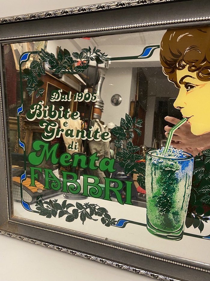 DAL 1905 BİBİTE E GRANATE AT MENTA FABRI MİRROR ADVERTİSEMENT CAM ALTI AYNA CERCEVESİNDE REKLAM TABELASI