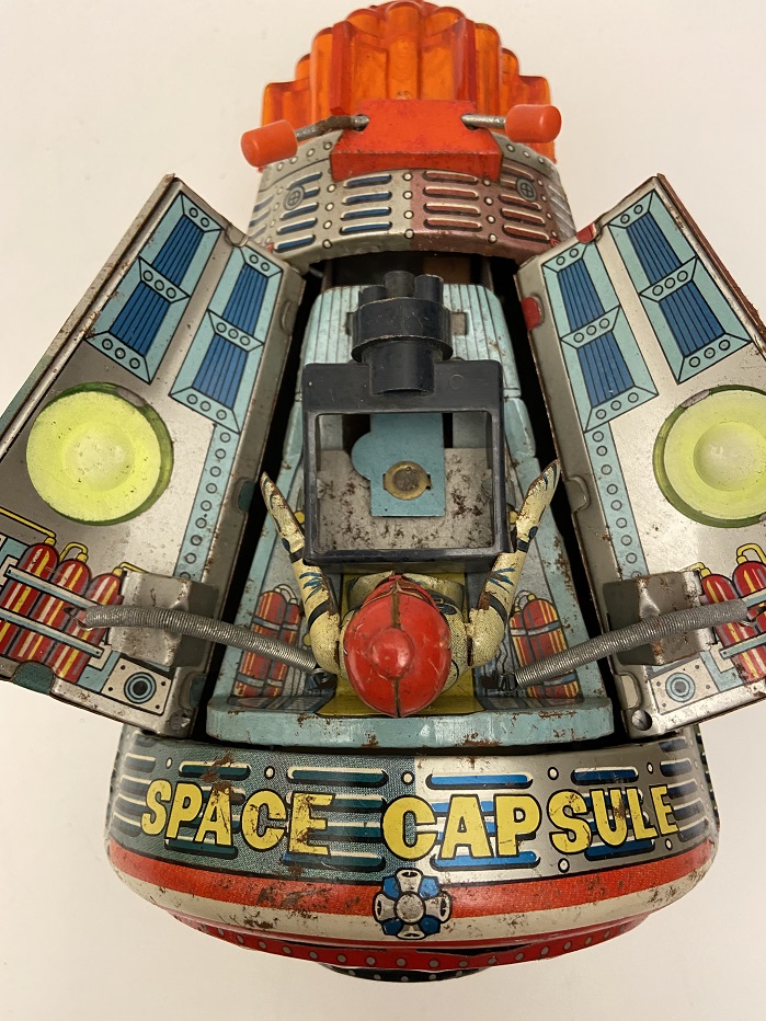 1960 JAPAN UNITED STATES SPACE CAPSULE UZAY KAPSÜLÜ TENEKE OYUNCAK