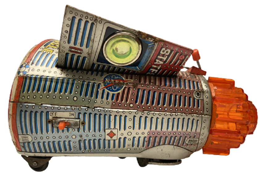 1960 JAPAN UNITED STATES SPACE CAPSULE UZAY KAPSÜLÜ TENEKE OYUNCAK