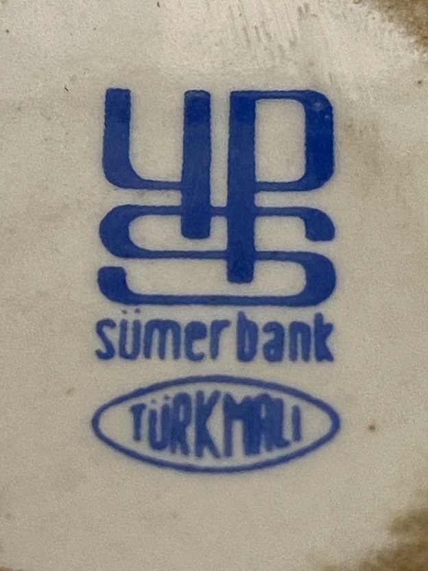 SÜMERBANK EL BOYAMA KENARLARI ALTIN CEKME YALDIZ PORSELEN ÇİFT KİŞİLİK KAHVE TAKIMI