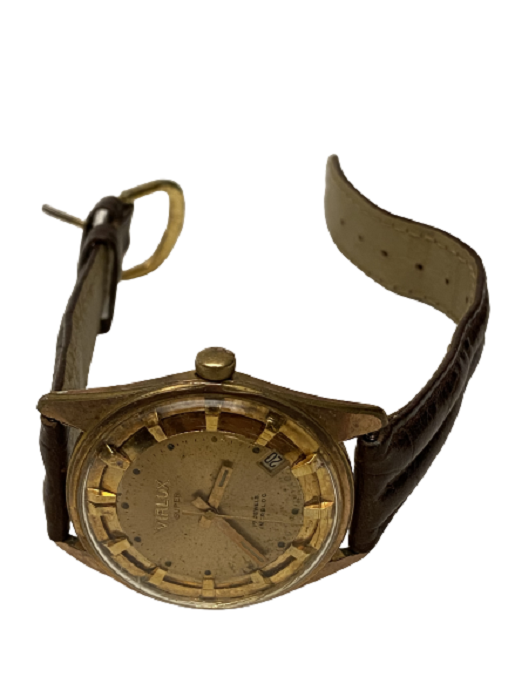 VIALUX SUPER 17 JEWELS INCABLOG İSVİÇRE ÇELİK KASA DERİ KAYIŞ TAKVİMLİ SORUNSUZ KURMALI KOL SAATİ