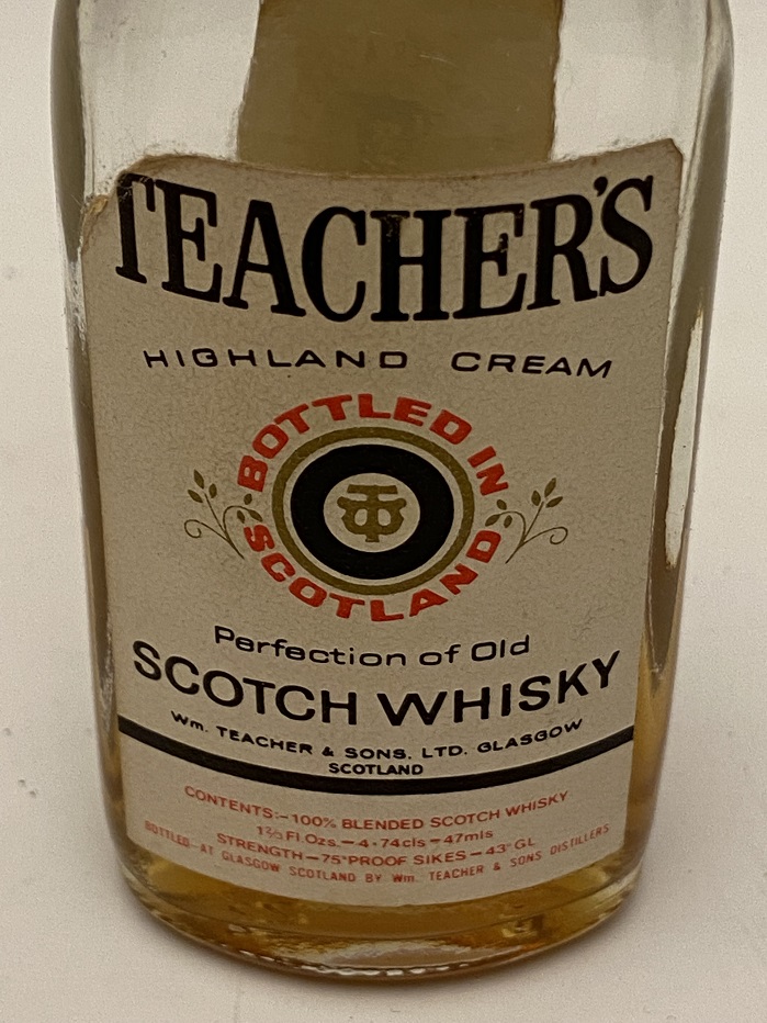 TEACHER'S HIGHLAND CREAM SCOTCH WHISKEY MİYATÜR İÇKİ ŞİŞESİ