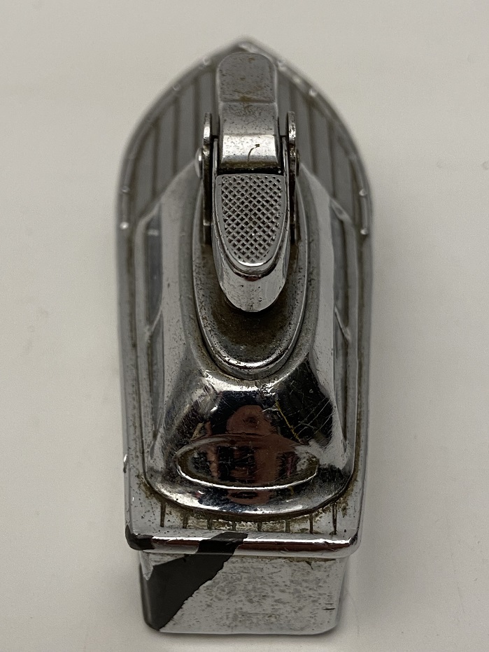 YAT TEKNE KAMARA MASA ÜZERİ ÇAKMAK GEMİ ŞEKLİNDE  BENZİNLİ TAŞLI MEKANİK KROM KAPLAMA 