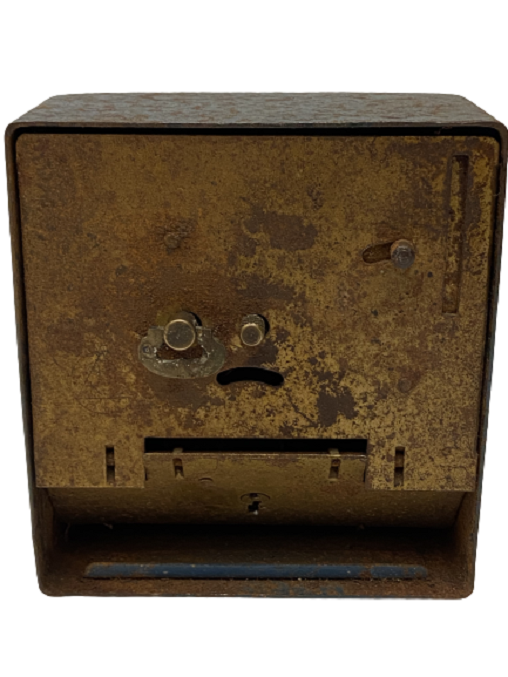 T.C. ZİRAAT BANKASI SAAT ŞEKLİNDE METAL KUMBARA