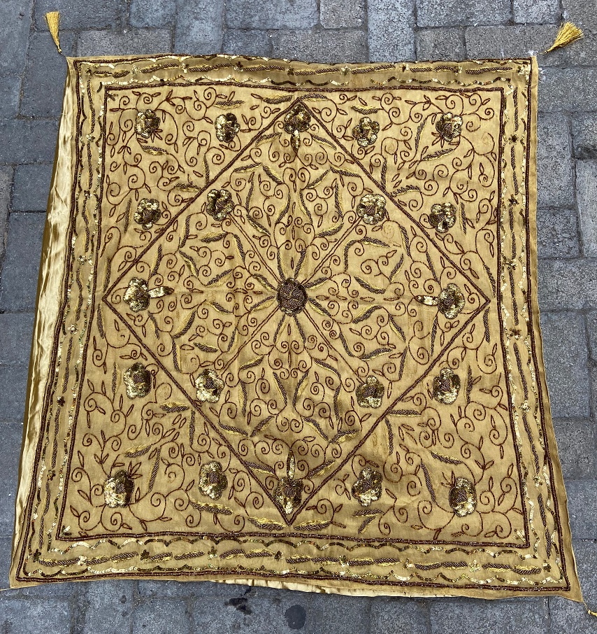 1940 TAMAMI EL DOKUMA EL İŞİ SANDIK CIKMASI TEL KIRMA GELİN  BOHCA ÖRTÜSÜ 