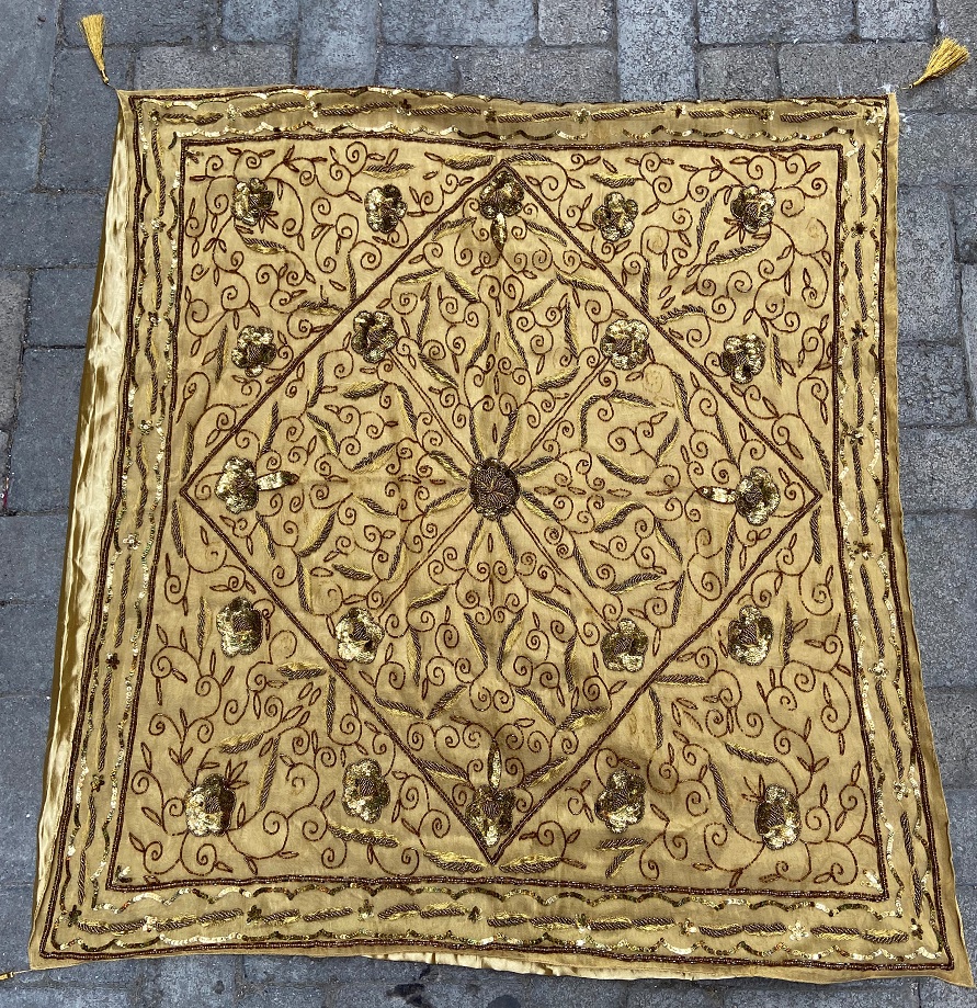 1940 TAMAMI EL DOKUMA EL İŞİ SANDIK CIKMASI TEL KIRMA GELİN  BOHCA ÖRTÜSÜ 