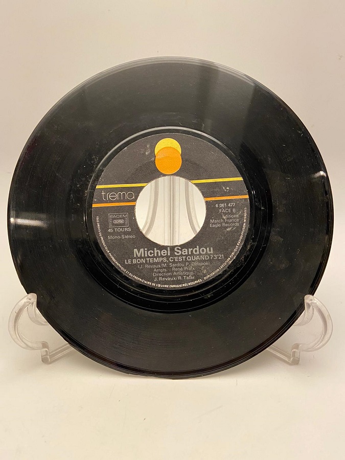 MİCHEL SARDOU UNE FILLE AUX YEUX CLAIRS - LE BON TEMPS C'EST QUAND 45 LİK YABANCI PLAK
