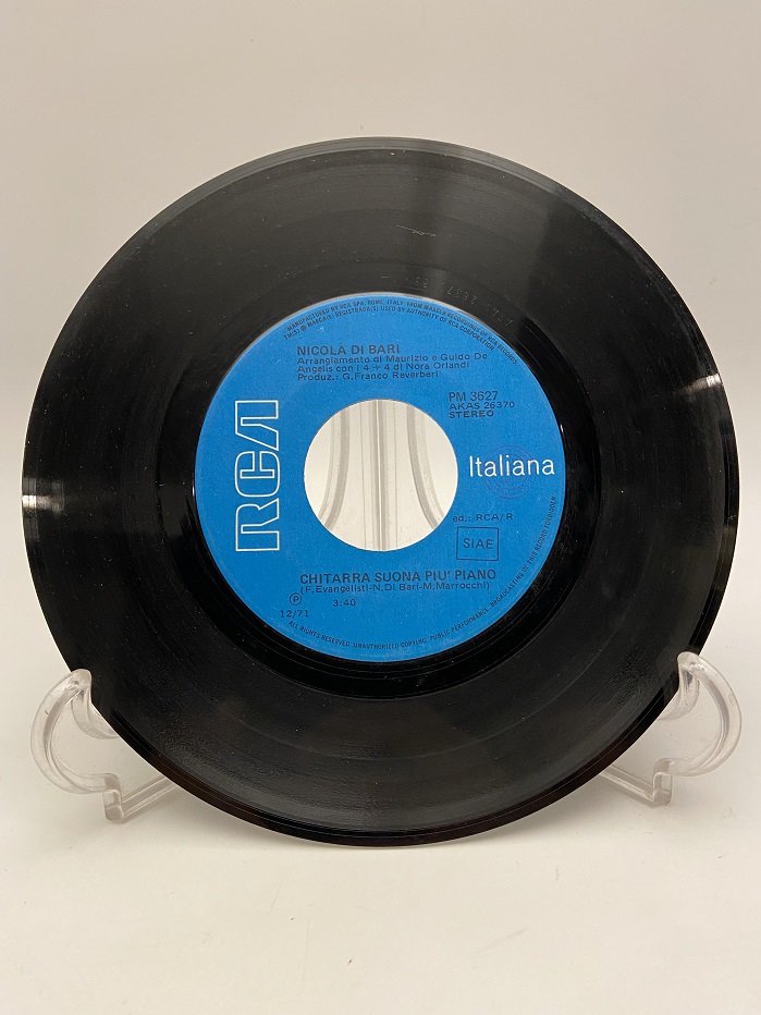 NICOLA DI BARI LONTANO LONTANO - CHITARRA SUONA PIU PIANO 45 LİK YABANCI PLAK