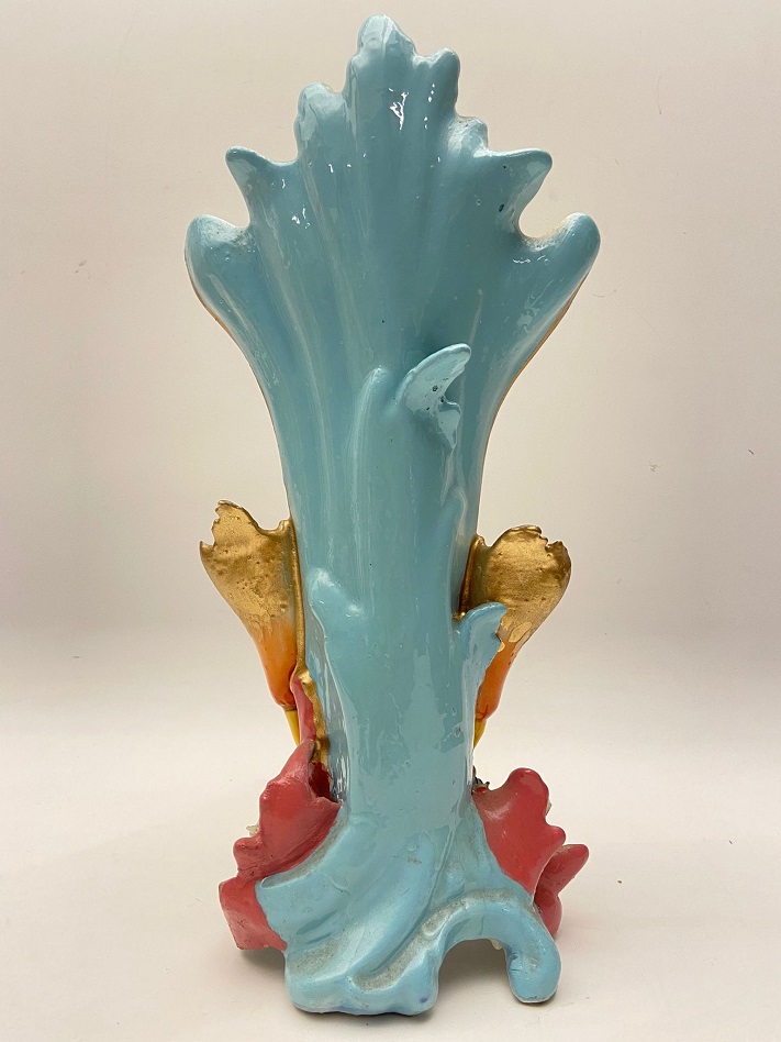 OSMANLI PAZARI İÇİN ÜRETİLEN CAPO Dİ MONTE İŞLEMELİ EL BOYAMA PORSELEN ÇİFT VAZO