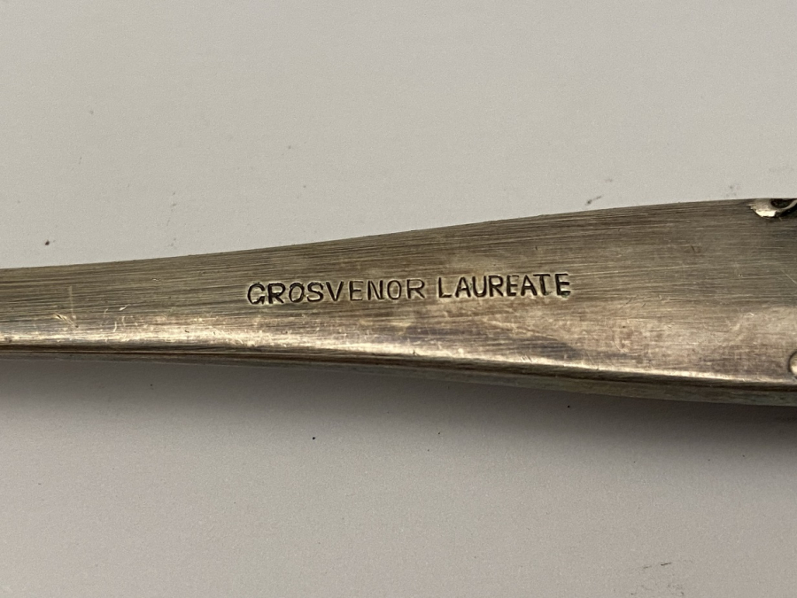 GROSVENOR LAUREATE GÜMÜŞ KAPLAMA İŞLEMELİ SERVİS KAŞIĞI VE SERVİS ÇATALI