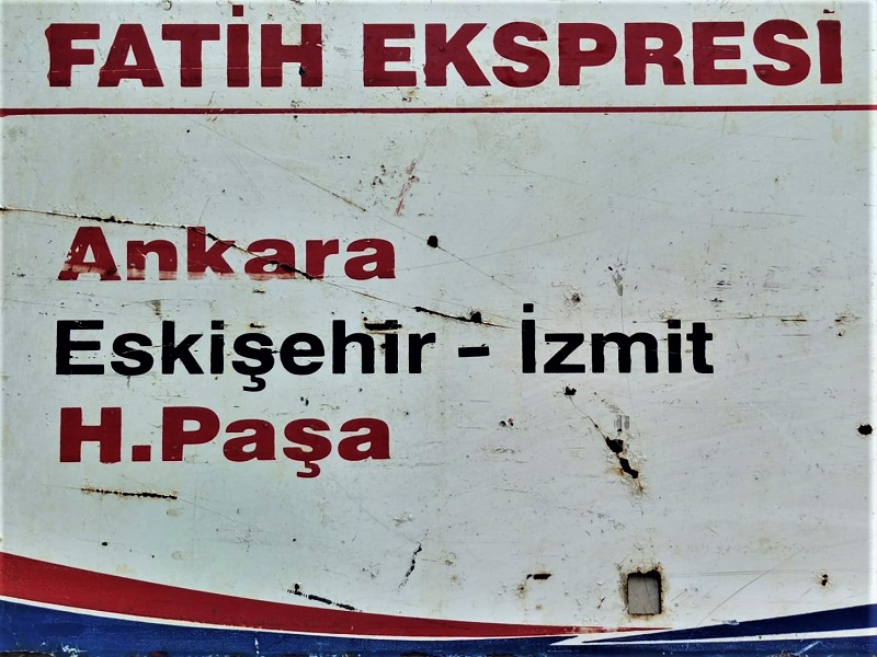 1980 TCDD FATİH EKSPRESİ ANKARA H.PAŞA  YOLCU TRENİ  VAGON YAN GÜZERGAH LEVHASI