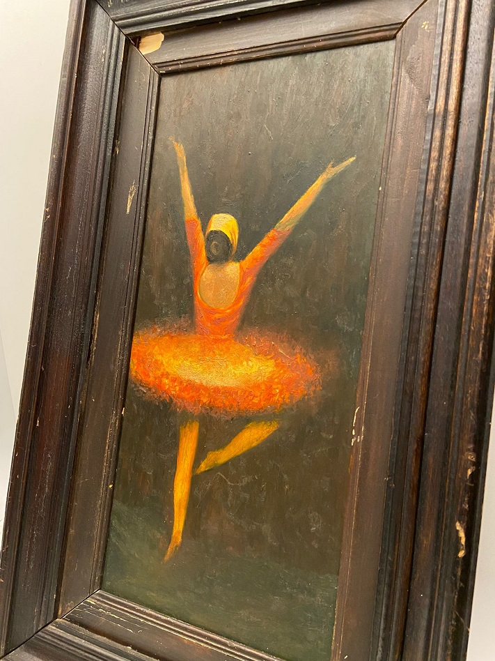 KONTRAPLAK ÜZERİ YAĞLI BOYA ANONİM BALERİN TABLOSU