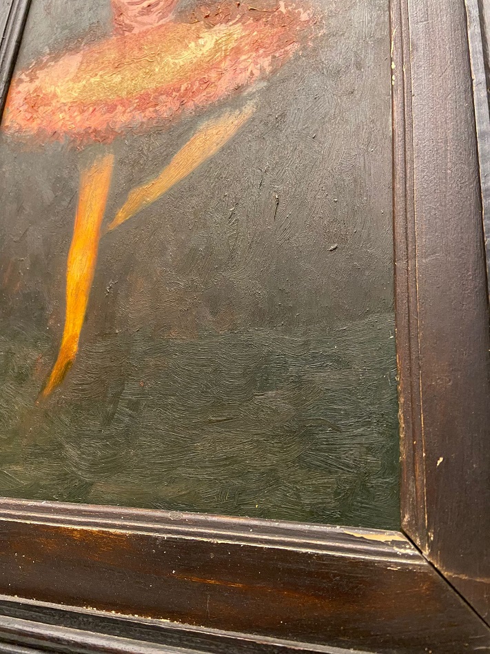 KONTRAPLAK ÜZERİ YAĞLI BOYA ANONİM BALERİN TABLOSU