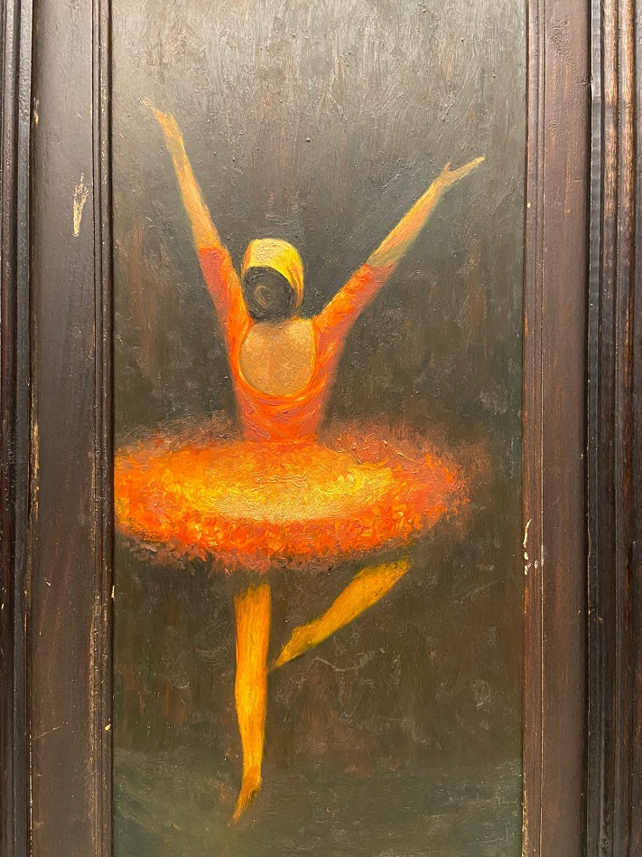 KONTRAPLAK ÜZERİ YAĞLI BOYA ANONİM BALERİN TABLOSU