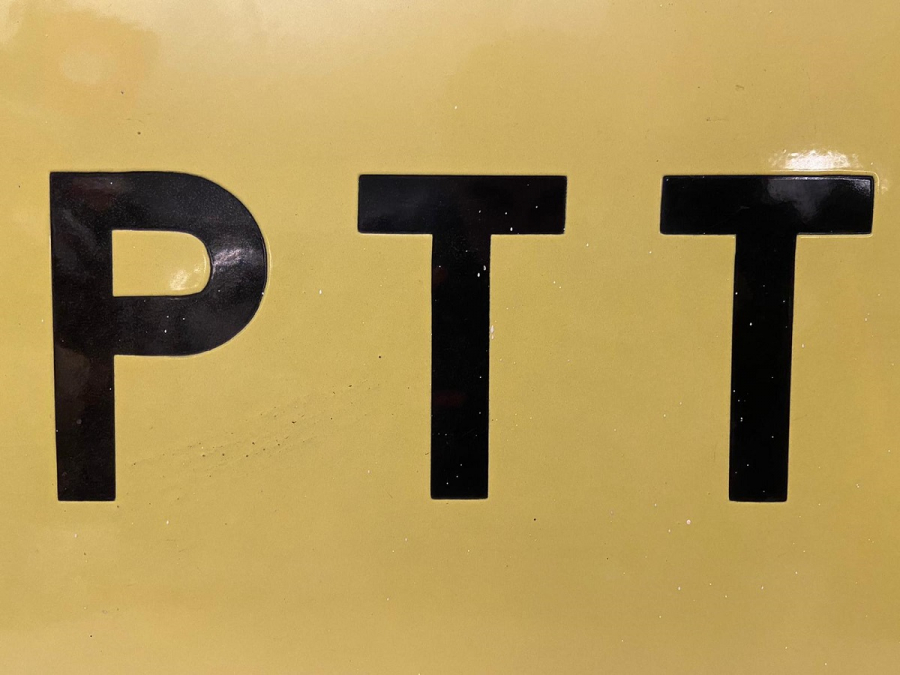 1960 EMAYE SARI SİYAH PTT TABELASI POSTA TELGRAF TELEFON 