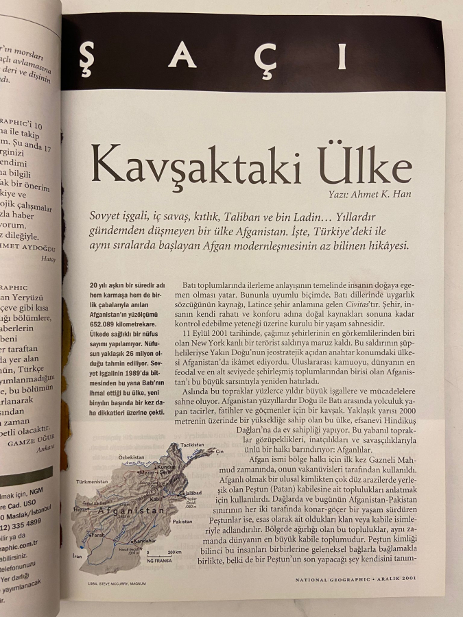 NATİONAL GEOGHRAPHİC TÜRKİYE AFGANİSTAN DERGİSİ