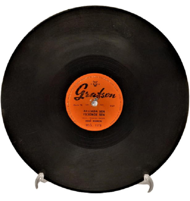 78 DEVİR TAŞ PLAK  ZEKİ MÜREN AKLIMDA SEN FİKRİMDE SEN  -  AŞK HASTASI  ORJİNAL KABINDA COK TEMİZ 