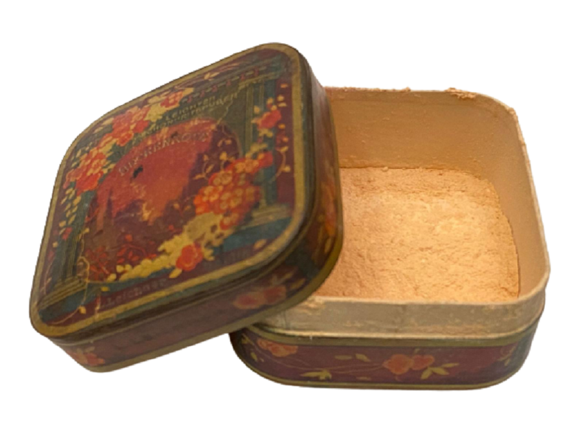 1950 VİNTAGE L. LEİCHNER BERLİN HECKENROSE MAKYAJ PUDRASI KARTON KAPAKLI KUTU