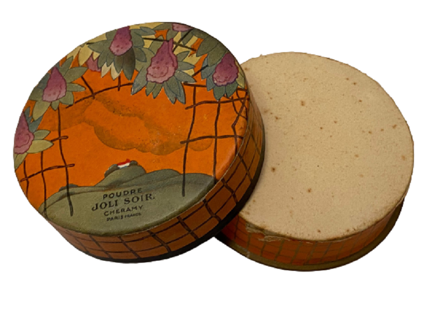 VİNTAGE NADİR POUDRE JOLI SOIR CHERAMY PARIS DOLU MAKYAJ PUDRASI KARTON KAPAKLI KUTU