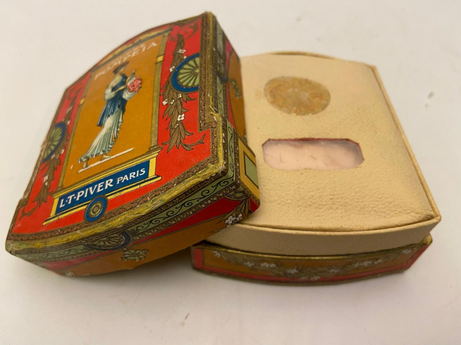 1950 VINTAGE POUDRE POMPEİA L T PIVER PARIS DOLU MAKYAJ PUDRASI KAPAKLI KARTON KUTU