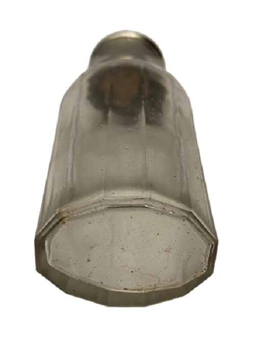 1930 METAL KAPAKLI VE MANTAR TIPALI CAM KOKU PARFUM ŞİŞESİ CANTA İCİN