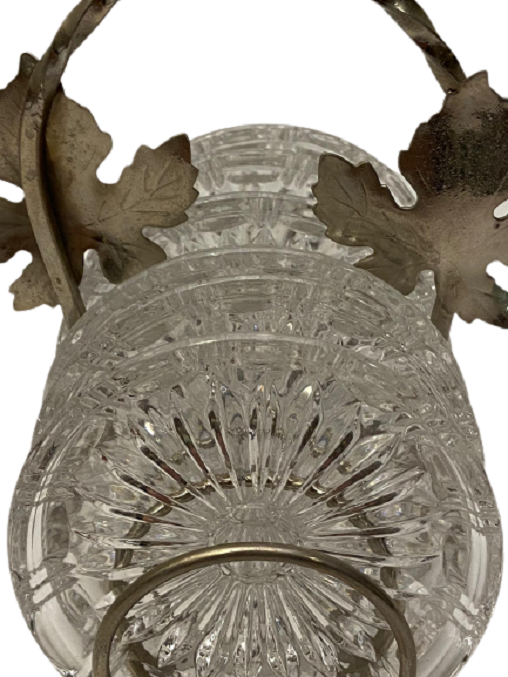 6 LI METAL YAPRAK İŞLEMELİ STANDLI KRİSTAL İKRAM SERVİS TABAKLARI