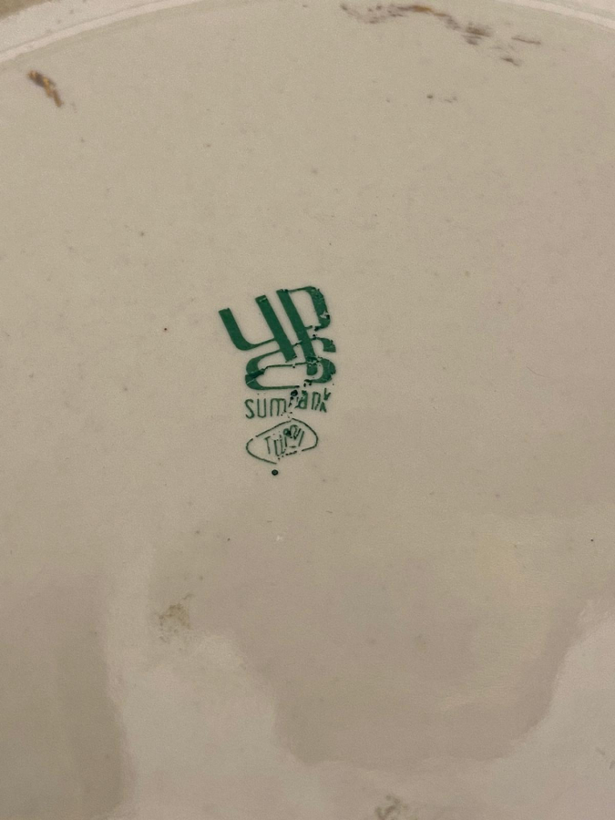 SÜMERBANK YILDIZ  PORSELEN ÜZERİ EBRU EL DALDIRMA BOYAMA İŞÇİLİKLİ KÜLLÜK