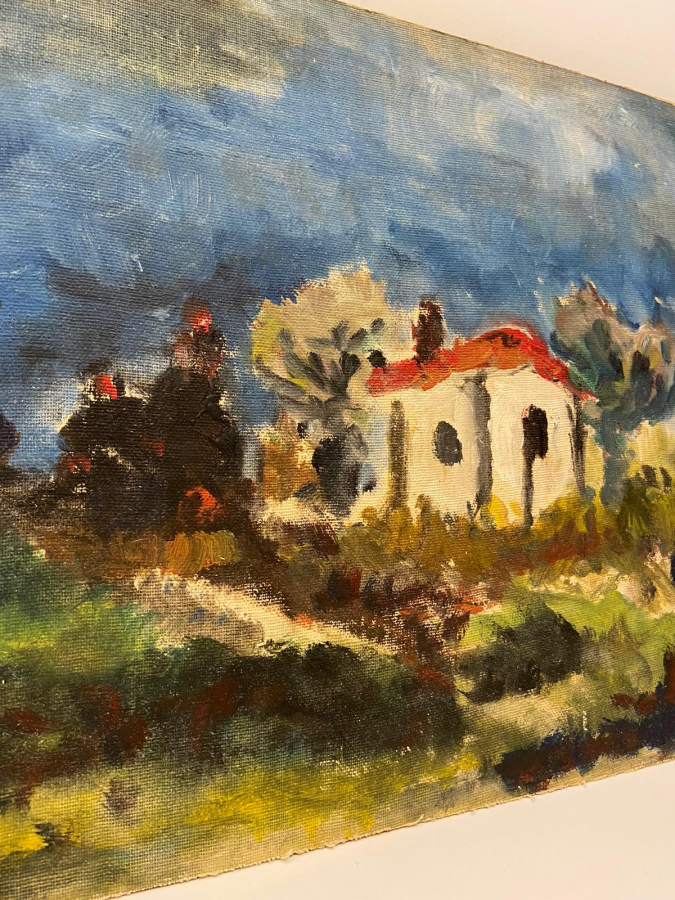 YAĞLI BOYA MANZARA DURALİT ÜZERİNE YAPIŞTIRILMIŞ TUVALE YAPILMIŞDIR TABLO