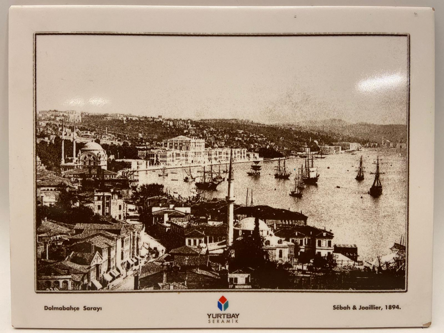 YURTBAY SERAMİK SİYAH BEYAZ SEPYA GÖRÜNÜM DOLMABAHÇE SARAYI TEMALI  SERAMİK