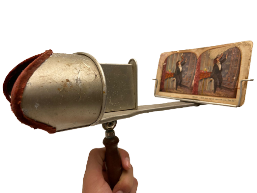 19 YY THE PERFECSCOPE STEREOSKOP  3D 3 BOYUTLU  KART GÖSTERİCİ KOMPLE ALÜMİNYUM METALDEN 