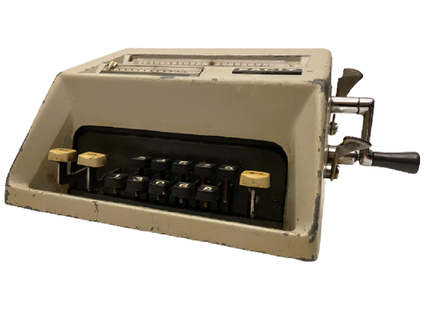 FACİT AB SWEDEN MOD C1 13 TUŞLU KOLLU CEVİRMELİ MEKANİK GİRİ BAKALİT TUŞLU METAL HESAP MAKİNASI SORUNSUZ