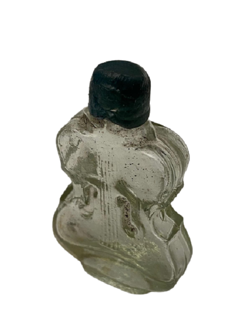 MİNYATÜR KEMAN FORMUNDA BEYAZ CAM MİKA KAPAKLI PARFÜM ŞİŞESİ