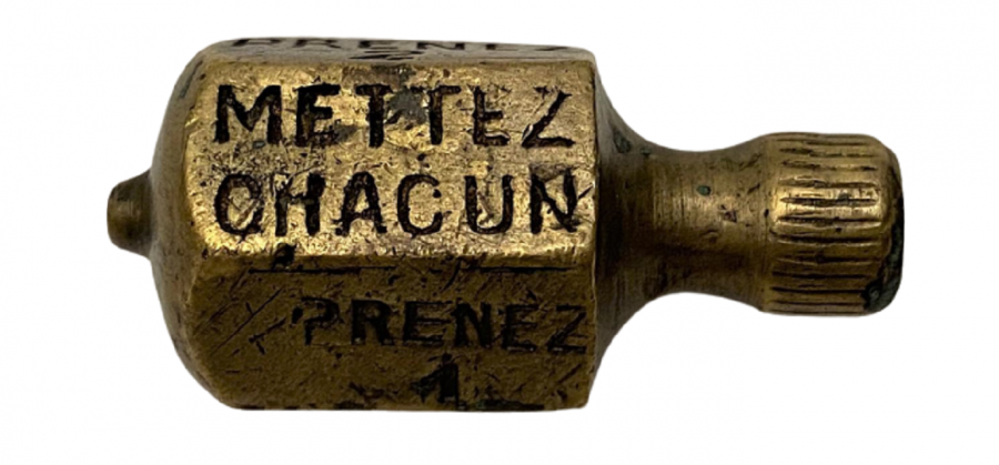 1800 YILLAR OSMANLI FRANSIZCA BASKI CAKILI YAZILI NADİR PİRİNC FIRDÖNDÜ OYUNU