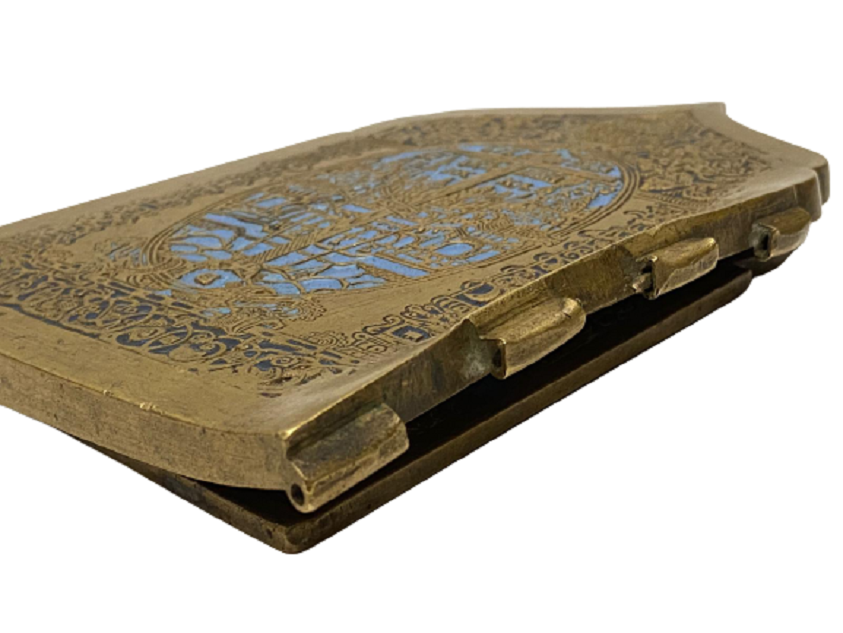 BRONZ ÜZERİ İŞLEME AÇILIP KAPANAN İKİ PARCALI İKONA