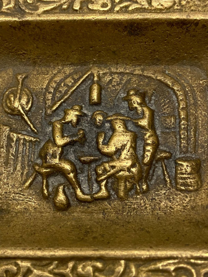  PİRİNÇ DİKDÖRTGEN FORMDA ÜZERİ EL İŞÇİLİKLİ KÜLLÜK SOHBET EDENLER KONULU 