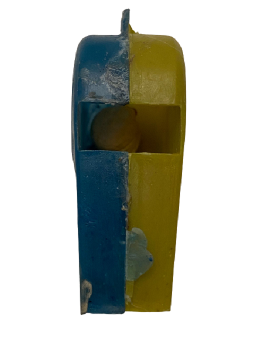 1970 SARI LACİVERT FENERBAHCE SERT PLASTİK MANTARLI OYUNCAK YERLİ DÜDÜK