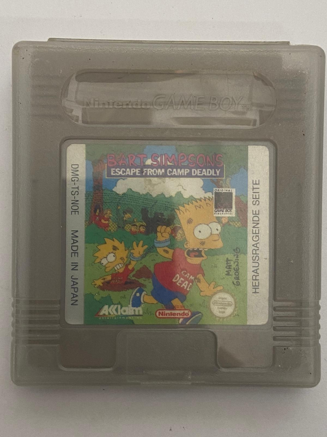 SAKLAMA KUTUSUNDA BART SIMPSOMS ESCAPE FROM CAMP DEADLY NİNTENDO GAMEBOY OYUN KASETİ