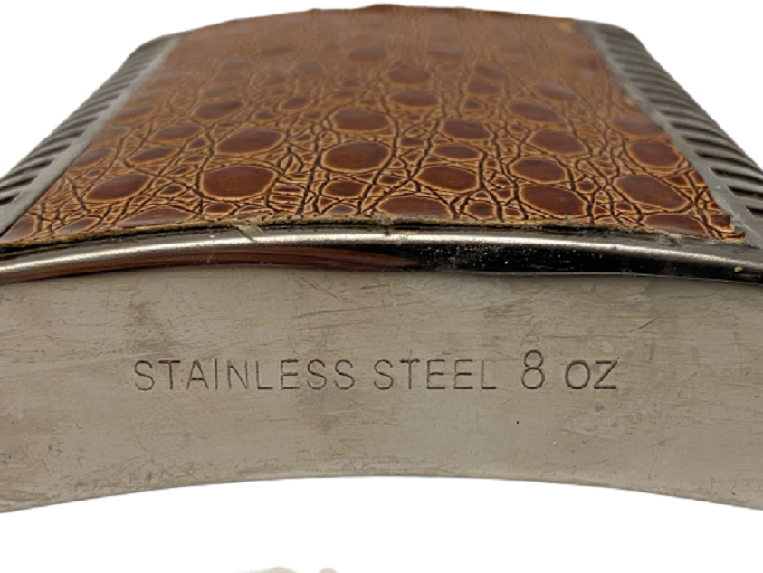 TAŞINABİLİR YILAN TASARIM DERİ KAPLAMA STAINLESS STEEL 8 MİKRON ÇELİK  CEP MATARA