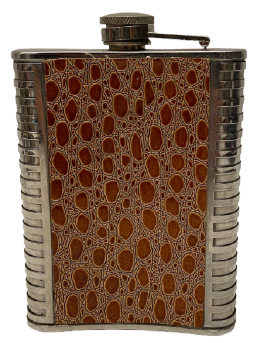 TAŞINABİLİR YILAN TASARIM DERİ KAPLAMA STAINLESS STEEL 8 MİKRON ÇELİK  CEP MATARA