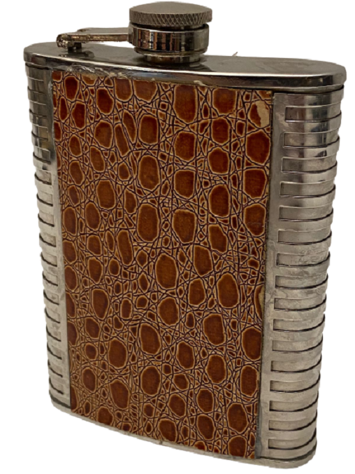 TAŞINABİLİR YILAN TASARIM DERİ KAPLAMA STAINLESS STEEL 8 MİKRON ÇELİK  CEP MATARA