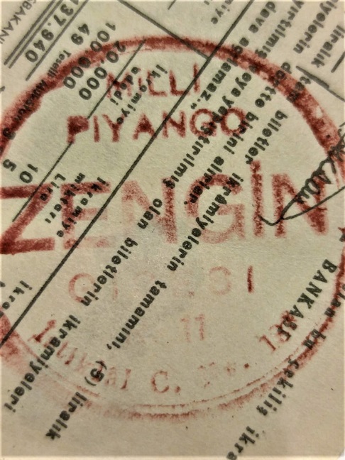 MİLLİ PİYANGO  23 NİSAN 1950 YARIM BİLET  266857 SERİ NOLU COK TEMİZ