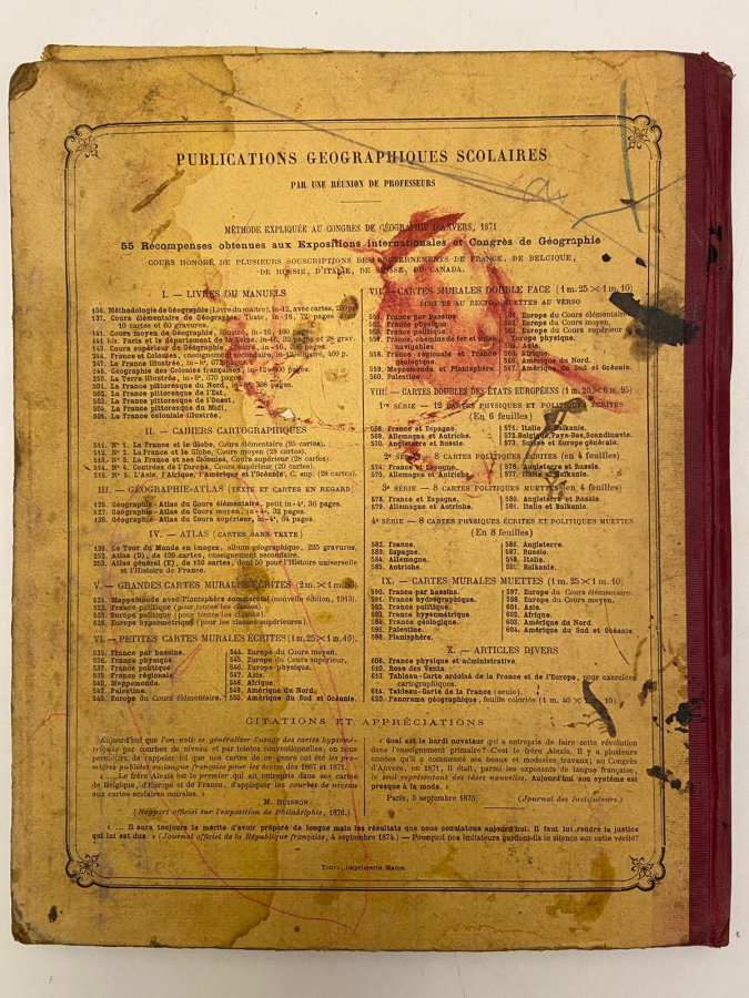 1920 FRANSIZ GEOGHRAPHITE ATLAS DÜNYA ATLASI