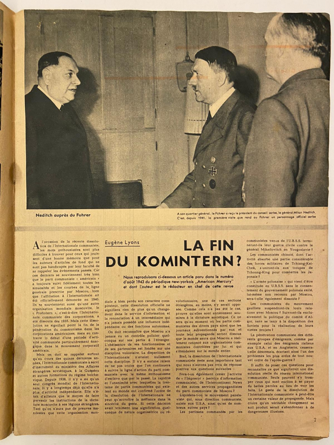 1943 FRANSIZ BASIMI 2. DÜNYA SAVAŞI SİGNAL NAZİ PROPAGANDA HİTLER DERGİSİ 1 ER NUMERO DE NOVEMBER