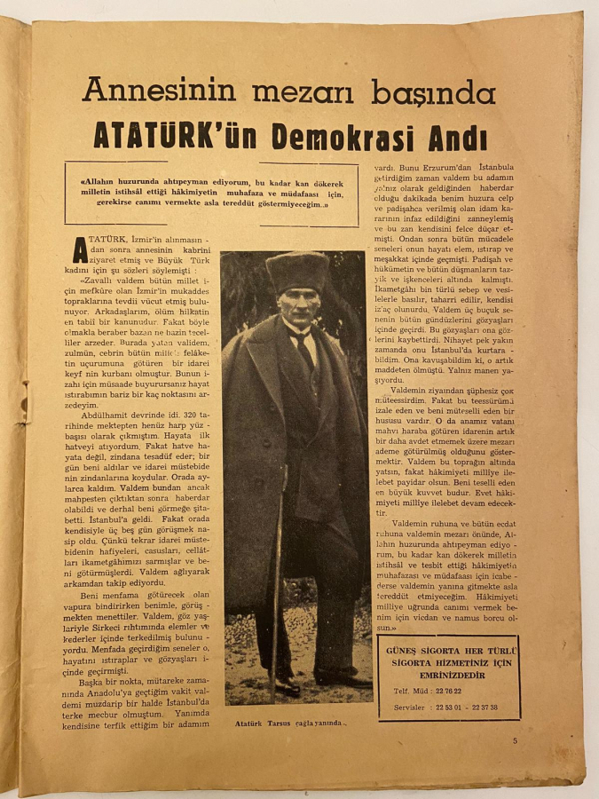 1962 TÜRKİYE KEMALİSTLER TEŞKİLATI KEMALİZM DERGİSİ EYLÜL 2. SAYI