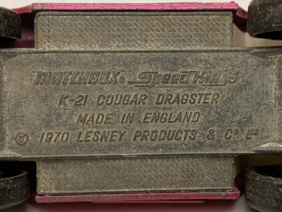 1970 İNGİLİZ MATCHBOX SPEEDKİNGS K-21 COUGAR DRAGSTER KOLEKSİYONLUK OYUNCAK ARABA 