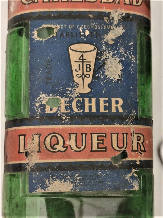 1800 ORIGINAL CARLSBAD BECHER LIQUEUR CZECHOSLOVAKIA ŞİŞELER MANTAR TIPALIDIR YEŞİL ŞİŞE PORSELEN KUPA 