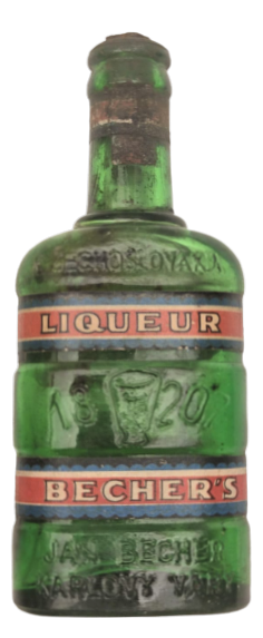 1800 ORIGINAL CARLSBAD BECHER LIQUEUR CZECHOSLOVAKIA ŞİŞELER MANTAR TIPALIDIR YEŞİL ŞİŞE PORSELEN KUPA 