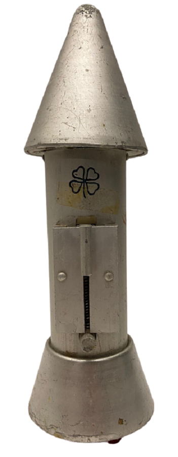 1970'Lİ YILLAR GARANTİ BANKASI ROKET FORMUNDA METAL MEKANİK KUMBARA ALİMİNYUM EKSİKSİZ CALIŞIR