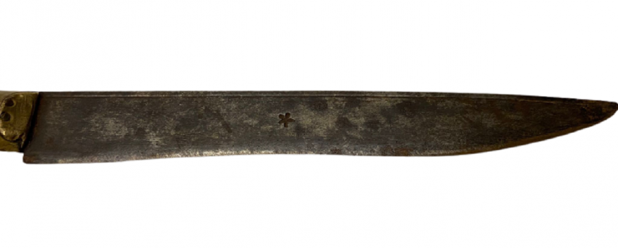 OSMANLI DÖGME CELİK AHŞAP SAPLI AHŞAP KINLI YILDIZ DAMGALI BIÇAK ERMENİ KAMASI 