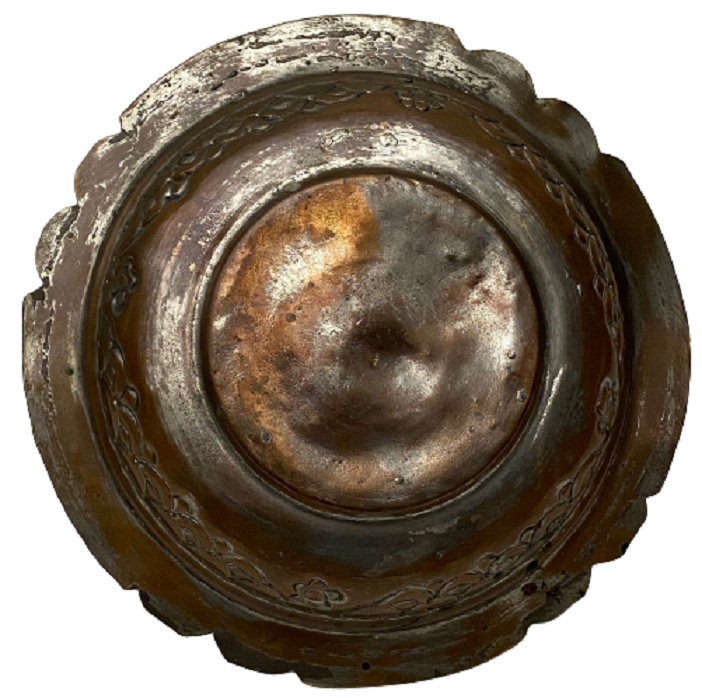 BOLU YÖRESİ BAKIR EL DÖVME KAPAKLI ALT ÜST İŞLEMELİ YEMEK SUNUM SAHAN